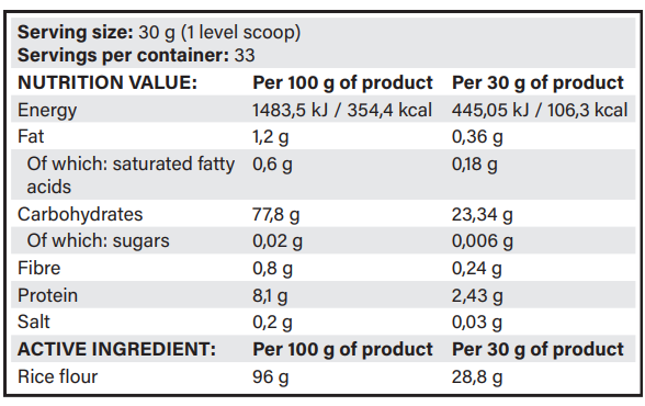 CREAM OF RICE YAVA LABS - 1KG
