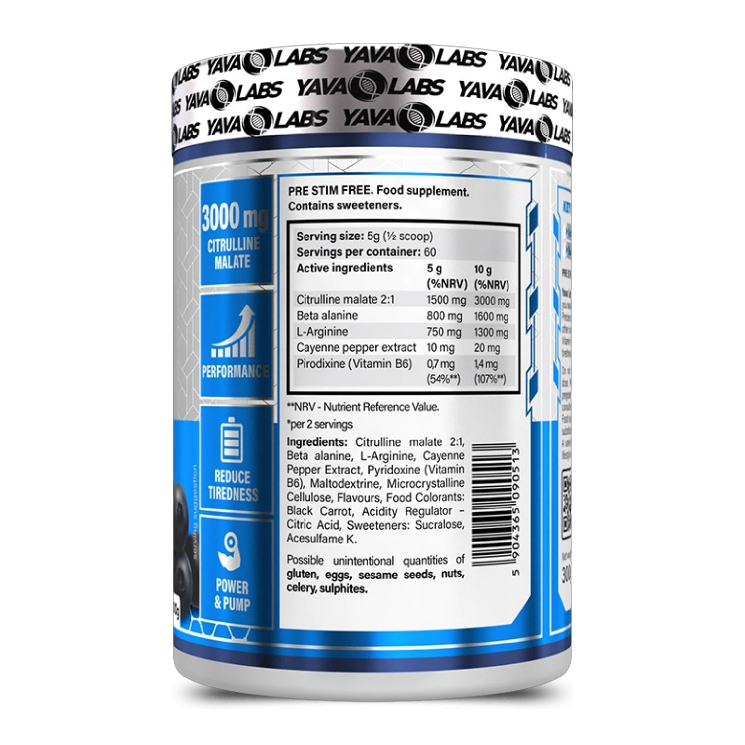 PRE STIM FREE YAVA LABS - 300GR